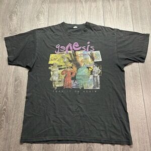 Genesis Turn It On Again 2007 Tour T-Shirt Mens XL Black Anvil Rock Band Graphic